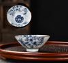 Blue and White Porcelain Tea Cup Handmade Dragon Phoenix Fish Pavilion Chinese Kungfu Teacup Ceremony Teaware Master Cups