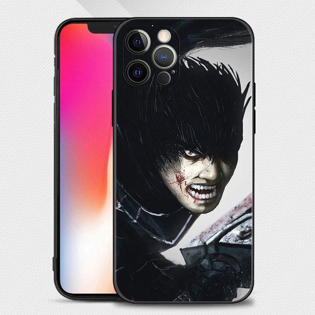 Чехол для телефона для Iphone 14 13 12 11 Pro Max Xs Max Xr X 7 8 Plus 12 Mini 6s, силиконовый чехол Black Shell Berserk Guts Anime