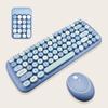 Беспроводная клавиатура и мышь ярких цветов для настольного ноутбука, ноутбука, ноутбука, 2,4G, беспроводной цифровой блок, розовая клавиатура и мышь для девочек