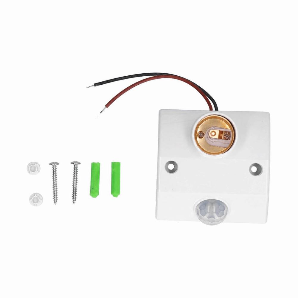 50W E27 Induction Lamp Holder AC90V-240V Sensor Lamp Holder Energy Saving Lamp