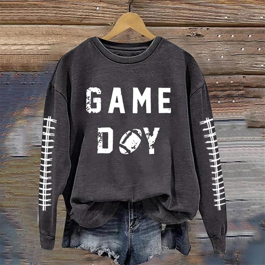 Женская мода повседневный длинный рукав принтованный круглый вырез свитер топ