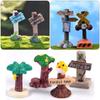 Succulents Bonsai Fairy Garden Simulation Stone Signpost Mini Road Sign Welcome Stake Figurine