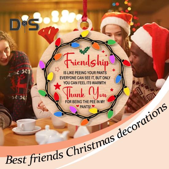 Подвеска «Дружба» Деревянная подвесная елочная игрушка Подвеска «Символ дружбы» Подарок на день рождения и Рождество для друзей