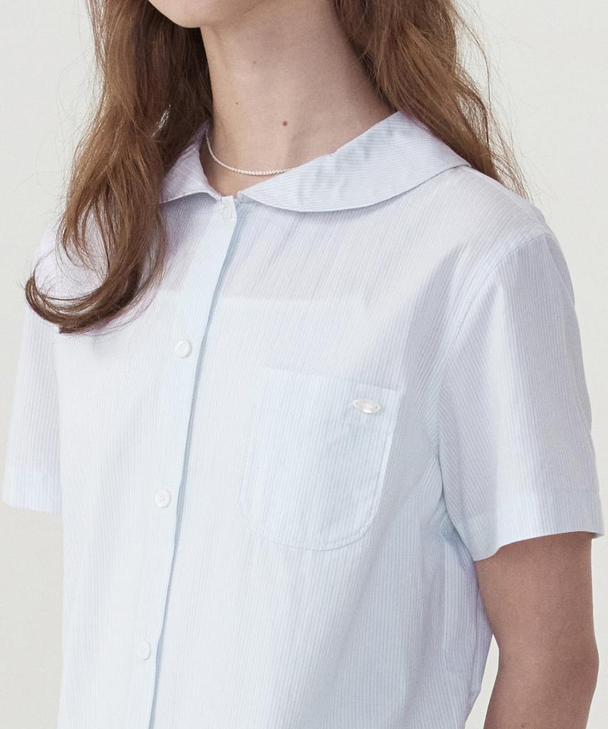 Covernat Woman Pleated Shirt Dress Sky Blue