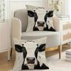 Flat Printed Plush Cow Pillow Cover And Pillowcase