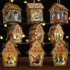 1Pc Christmas LED Light Wood House Cute Tree Hanging Ornaments Holiday Decor