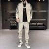 Весенне-осенний модный мужской спортивный комплект для отдыха, модная дышащая рабочая одежда, куртка, пальто, брюки