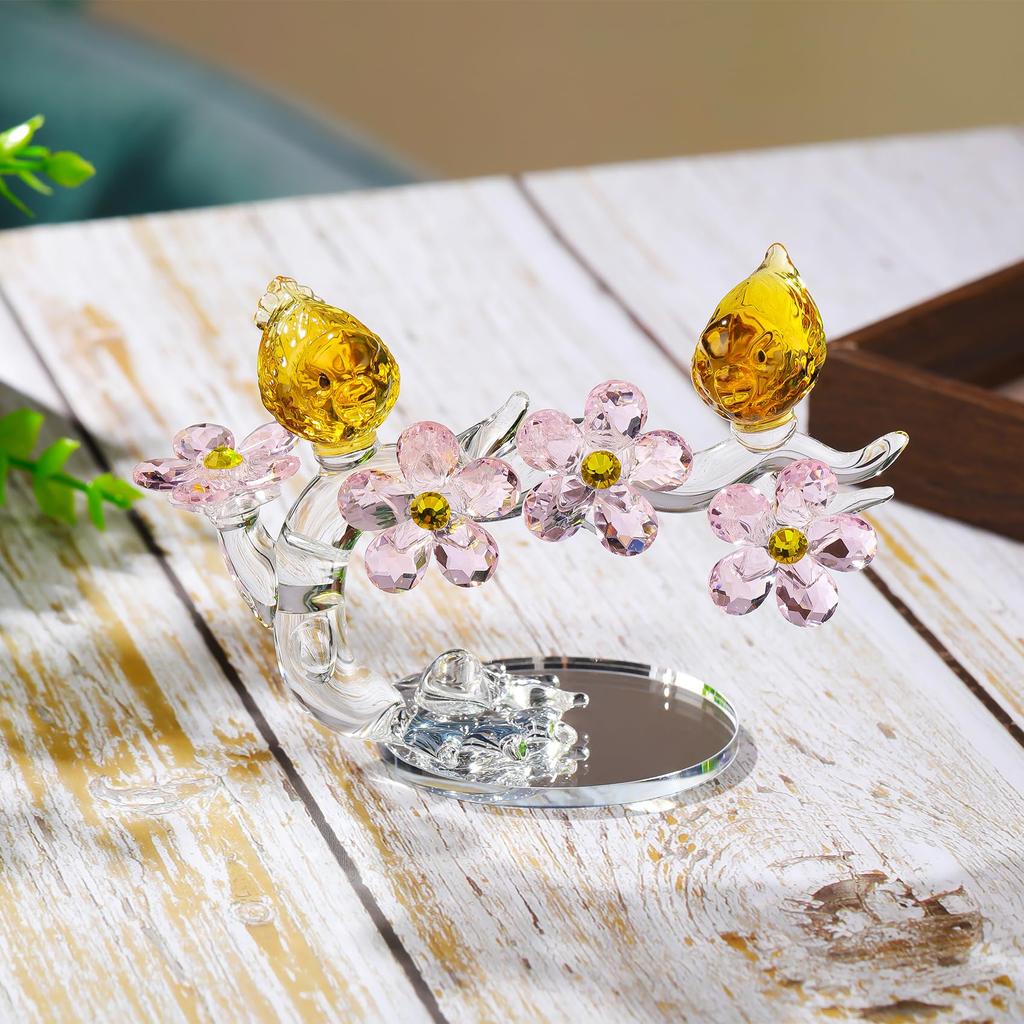 K9 хрустальный цветок и желтая птица стеклянный домашний свадебный подарок на годовщину подарок на день подарок на день подарок для мамы статуэтка, украшение, пары, жена,