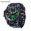 Серия камуфляжных модных и крутых мужских часов с будильником, водонепроницаемые многофункциональные электронные часы