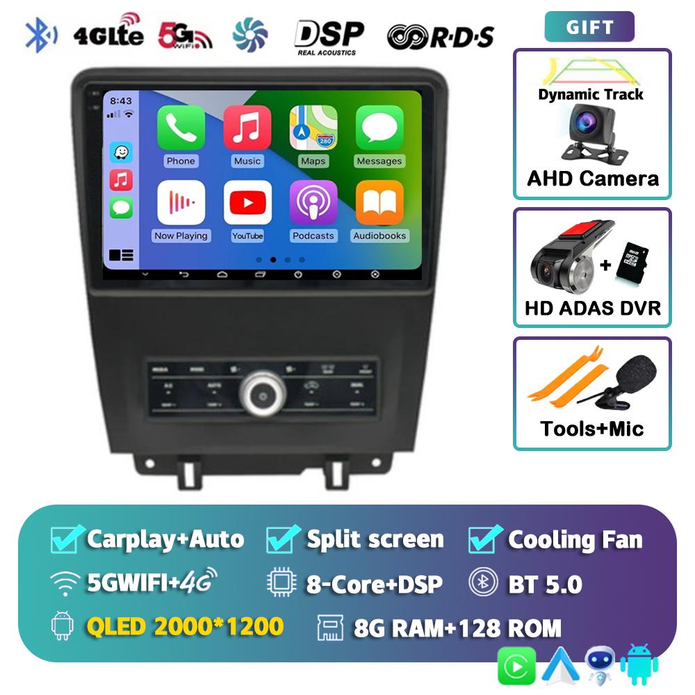 Android 14 Carplay Auto для Ford Mustang 2010 2011 2012 2013 2014 Автомобильный радиоприемник Мультимедийный плеер Видео GPS Стерео WIFI+4G 2 din DSP