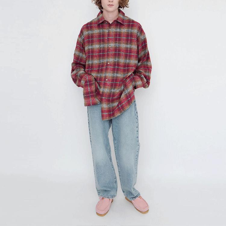 Повседневная клетчатая рубашка Levis с длинным рукавом для мужчин, красная A0283-0000