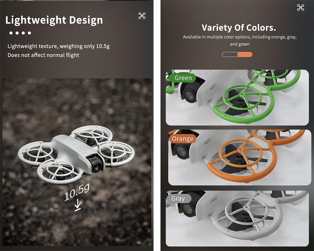 Защита пропеллера для флуоресцентного пропеллера DJI Neo Защита пропеллера Легкая полная защита (оранжевый)
