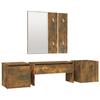 VidaXL Ensemble de Meubles de Couloir Banc d'Entrée Boîte de Rangement Miroir de Coiffeuse Porte-manteau Chêne Fumé Bois 3120200