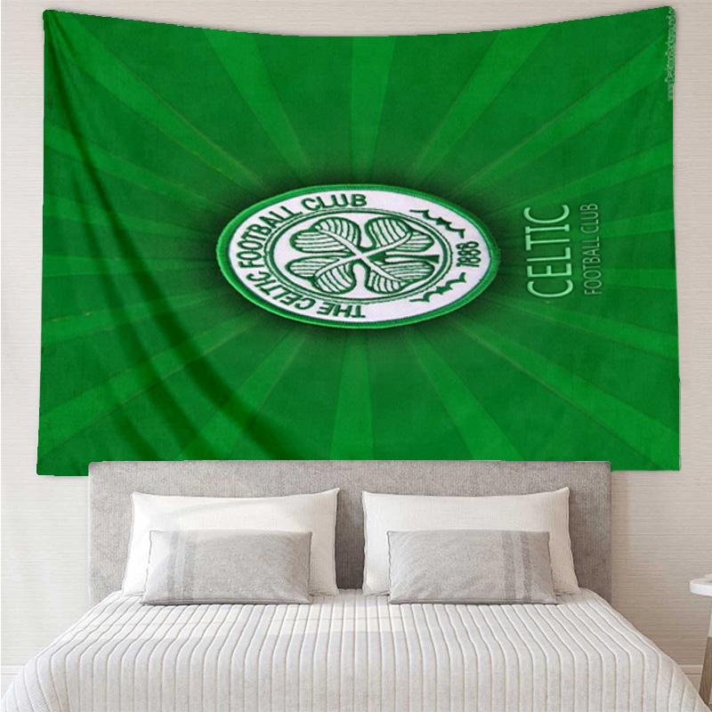 1PC Cel-tic Football Club Crest Printed Tapestry Room Decoration Wall Hanging for Living Room Bedroom, dormitory, Birthday and Christmas gifts