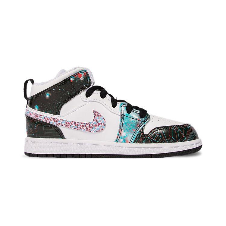 Детские кроссовки Air Jordan 1 Mid SE PS Take Flight White Bright-Crimson Blue-Hero BQ6932-114