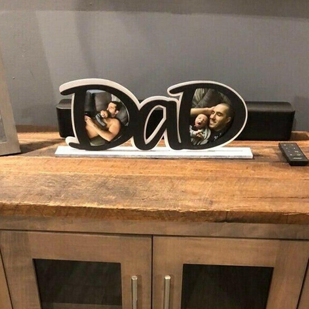 Dad Letter Shape Picture Frame Photo Gift For Father Family Display On Tabletop Fathers Day Gifts Desktop Photo Frame Decoration