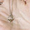 Korean Simple Style 18k Gold-Plated Silver Deer Necklace with Pearl, Women's Clavicle Chain, Christmas Gift