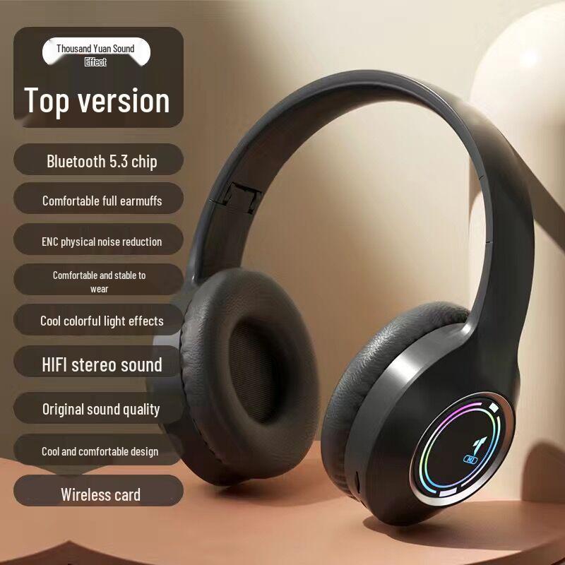 Складные игровые Bluetooth-наушники M3 с подсветкой: Полноразмерные, Высококачественные, Универсальные, со слотом для музыкальной карты.