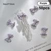 50Pcs Pearlescent 3D Nail Art Bow Charm For Nails Decoration Design Kawaii Manicure Accessories Bow-knot DIY Craft Supplies