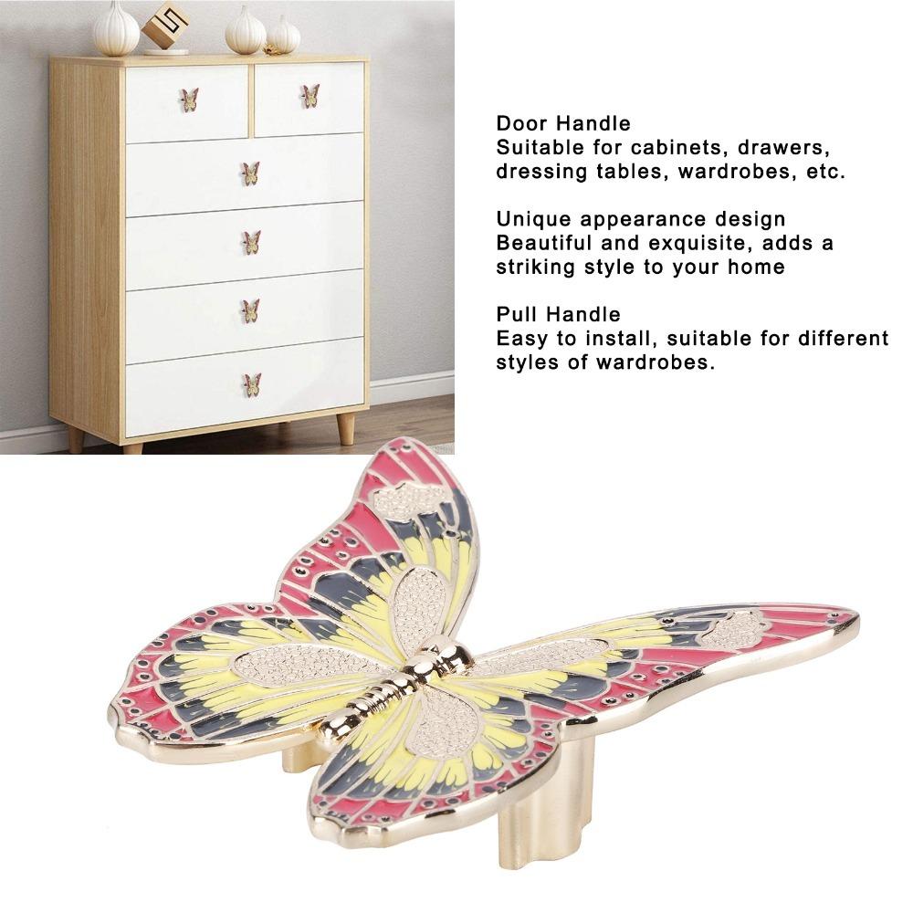 Easy Install Cabinet Pull Handles Durable Butterfly Knobs Vintage Drawer Knobs Wardrobe