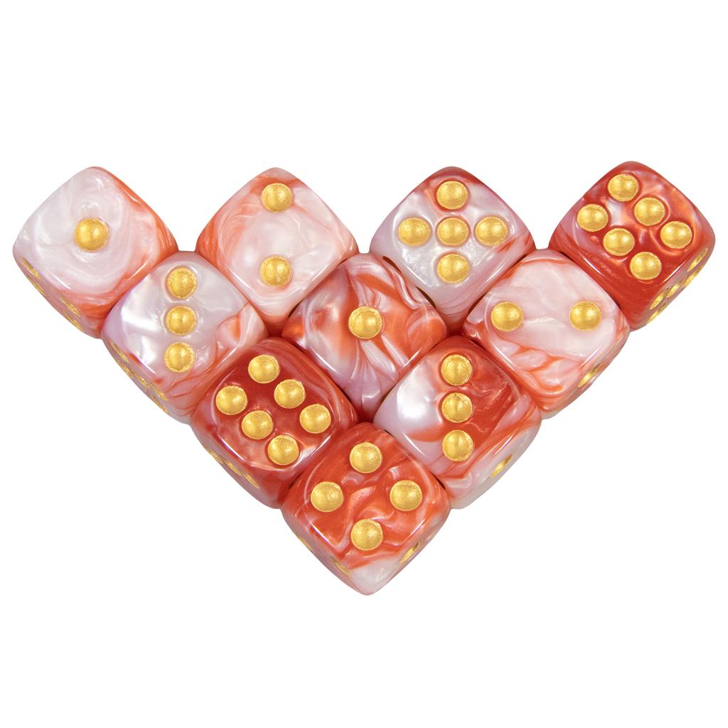 10Pcs Polyhedral Dices Set 6 Sided D6 16mm for DND Props Games Party Accessaries Mixed Color Dices