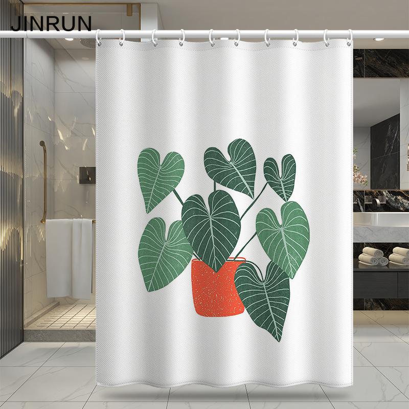 Bathroom Thickened Waterproof Curtain Mildew Proof Shower Curtain Shower Partition Curtain Shower Curtain Bathroom Curtain Free Perforation