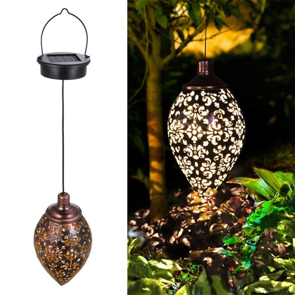 Vintage Retro Solar Hanging Light LED Yard Outdoor Path Patio Garden Lamp Decor