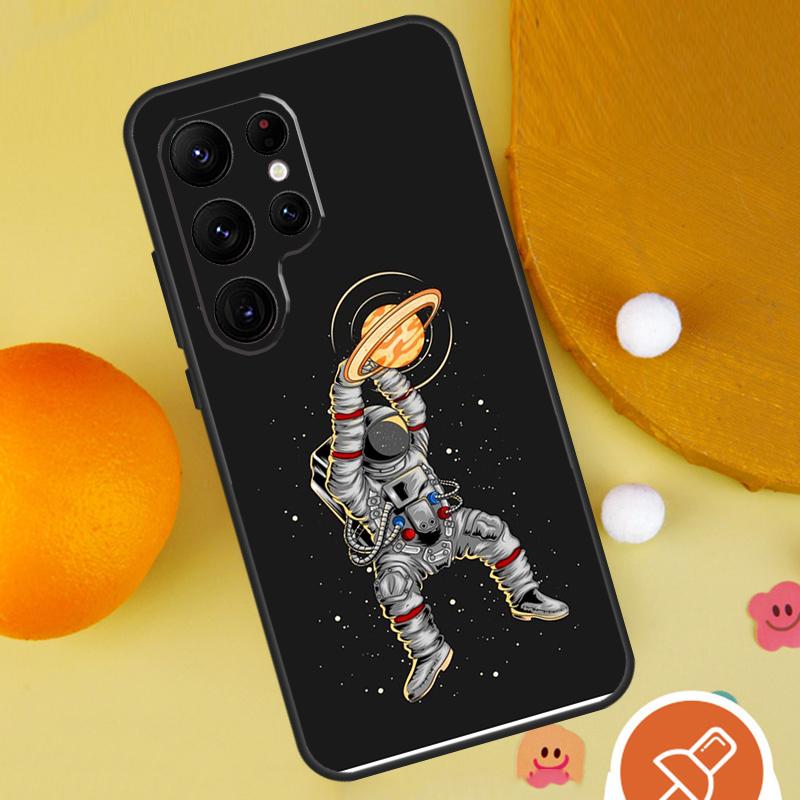 Astronaut Slam Dunk Basketball Phone Case For Samsung Galaxy S25 Ultra S23 S22 S21 Ultra S9 S10 S20 Plus S24 FE Funda Cover