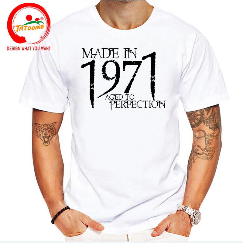 Рожден в 1971 году Большой размер 5xl 6xl Футболка Унисекс Футболка Мужская Летняя Сделано в 1971 году Выдержана до совершенства Футболка Унисекс Подарки на День Рождения Футболка