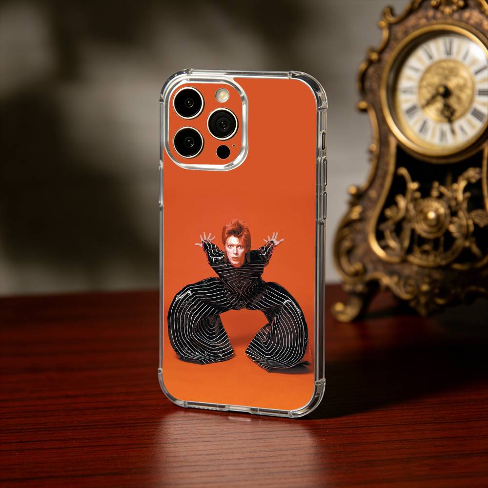 Чехол для телефона Singer D-David B-Bowie Для iPhone17,16,15,14,13 Pro Max, США, Мягкий прозрачный силиконовый чехол