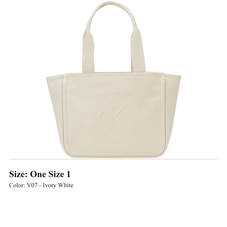 Calvin Klein SS25 Тканевая Сумка Женская Цвет Слоновой Кости Белый 4K3098G-V07
