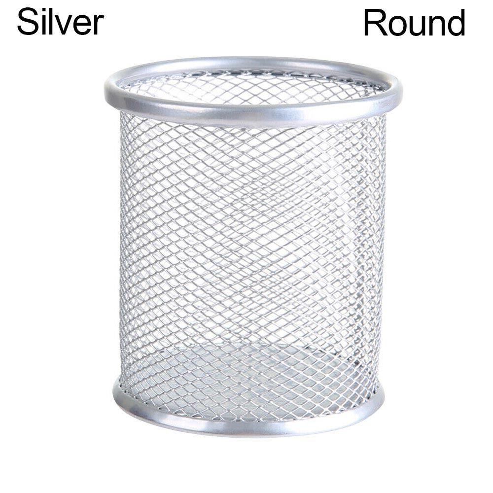 Круглая/квадратная форма сетчатый держатель для ручек многофункциональный металлический футляр для хранения карандашей линейки ножниц мелких мелочей настольный органайзер