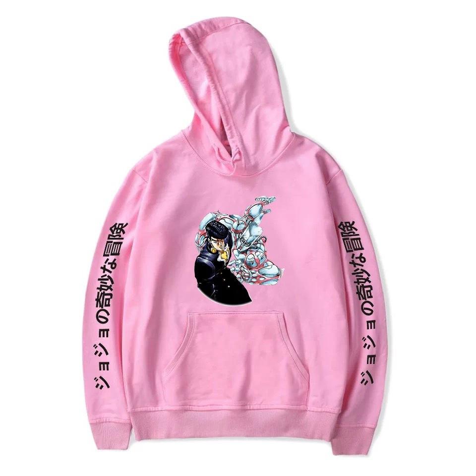 Jojo'S Wonderful Adventure Print Perimeter Loose Spring And Autumn Hooded Sweater