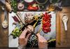 GLASS CUTTING BOARD 52x40 MARBLE