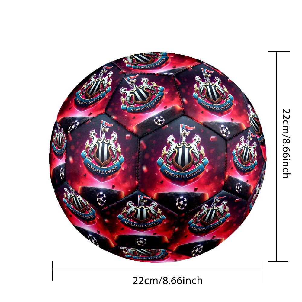 Newcastle United F.CSoccer Ball Colorful All Ages Machine Stitched PVC Competition Ready Durable High-Bounce