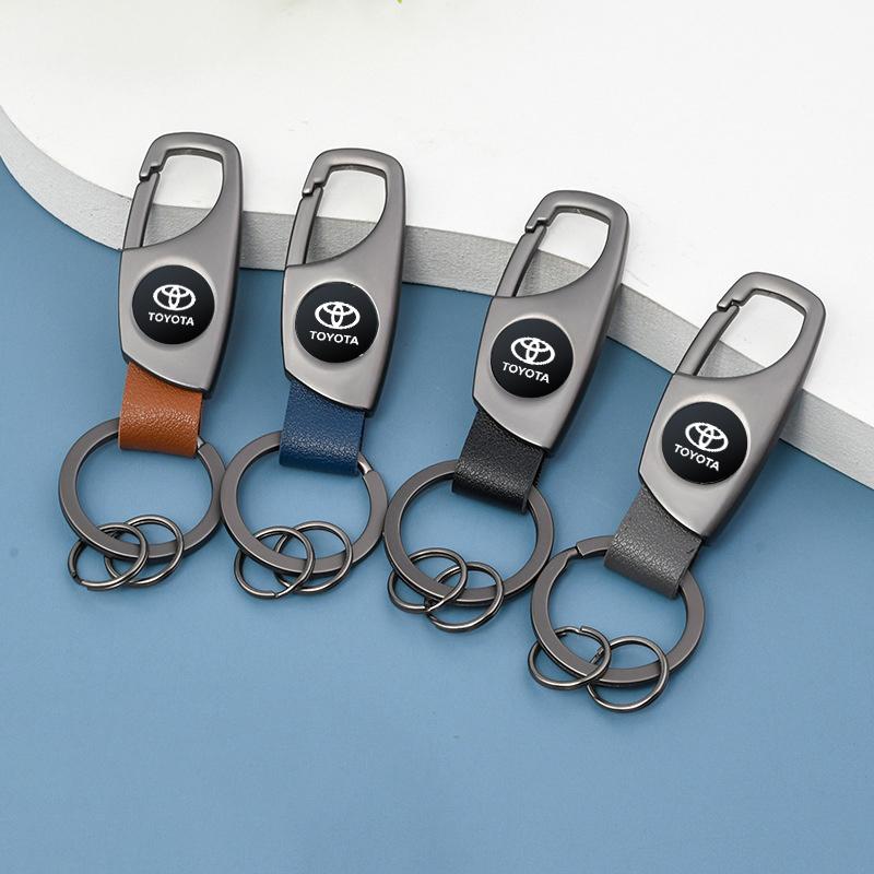 Car Logo KeyChain Keyring Key Holder for Toyota Corolla Prius Land Cruiser Rav4 Yaris Hilux CHR Camry Highlander Prado Accessory