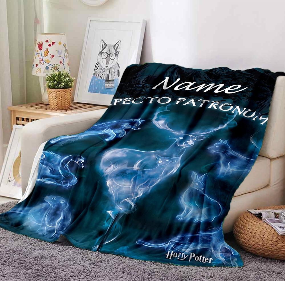 Custom Name Owl Letter Flannel Blanket Throw Blanket Soft Warm Sofa Bed home Decor Unique Gift
