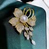 Элегантная брошь-булавка в виде цветка со стразами для женщин, модные аксессуары для одежды, костюма, ювелирные изделия, подарки