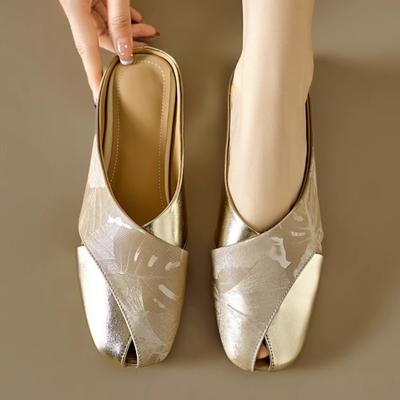 Новые китайские тапочки-полуботинки с сумкой на носке 2025 лето, высококлассные крутые тапочки, женские, на плоской мягкой подошве, одинарная обувь