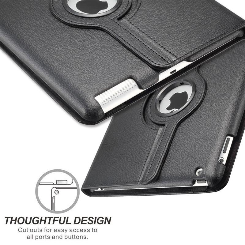 Чехол-подставка из искусственной кожи с вращением на 360 градусов для iPad 2 iPad 3 iPad 4 A1395 A1396 A1397 A1416 A1430 A1403 A1458 A1459 A1460