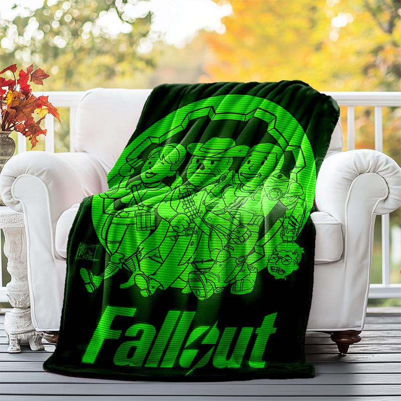 Vault-Tec Flannel Blanket Soft All-Season Throw, Design for Camping, Car Travel, Hiking Sofa, Bed, Office Perfect Gift for Parties