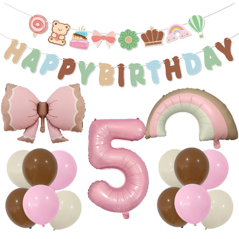 Ветер Матовый Бант Алюминиевая Фольга Воздушный Шар Флаг Композиция Реквизит Украшение для Вечеринки по Случаю Дня Рождения Набор Воздушных Шаров