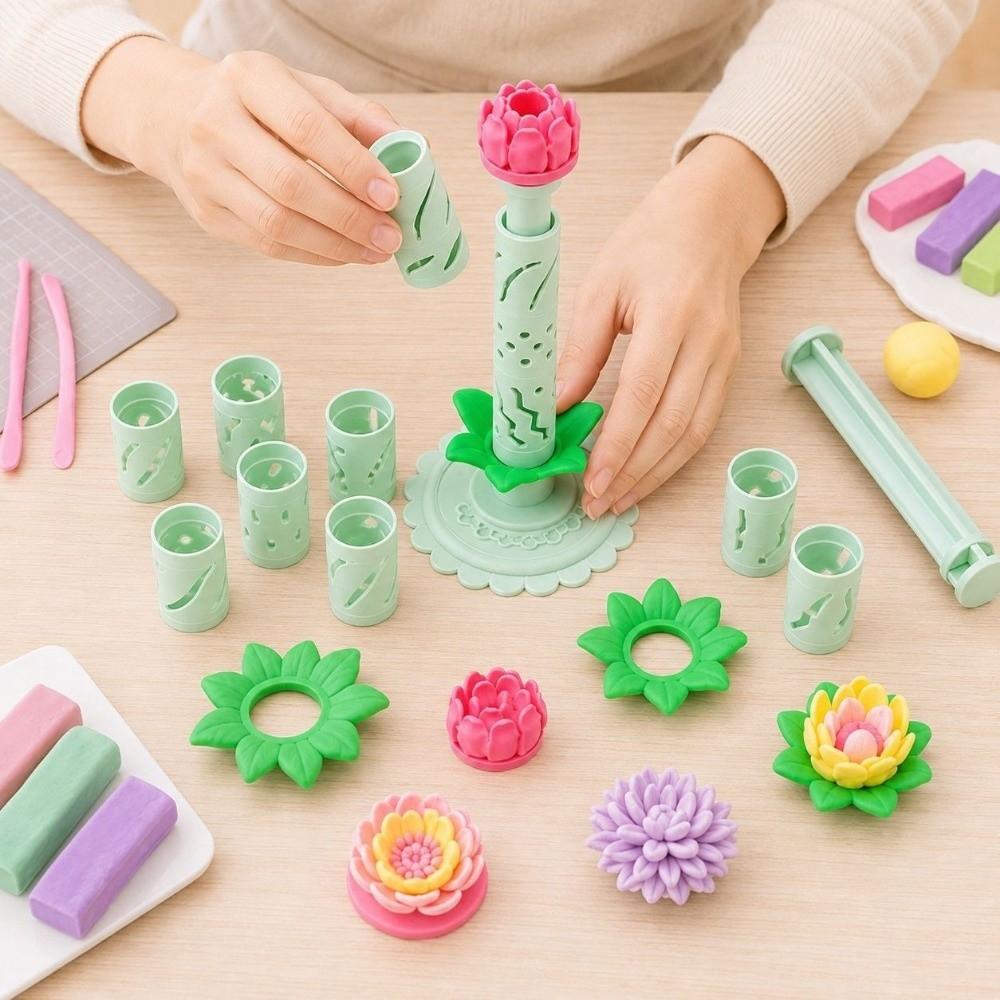 Modular Polymer Clay Flower Shaper 3D Printed Petal Mold Set  Polymer Clay