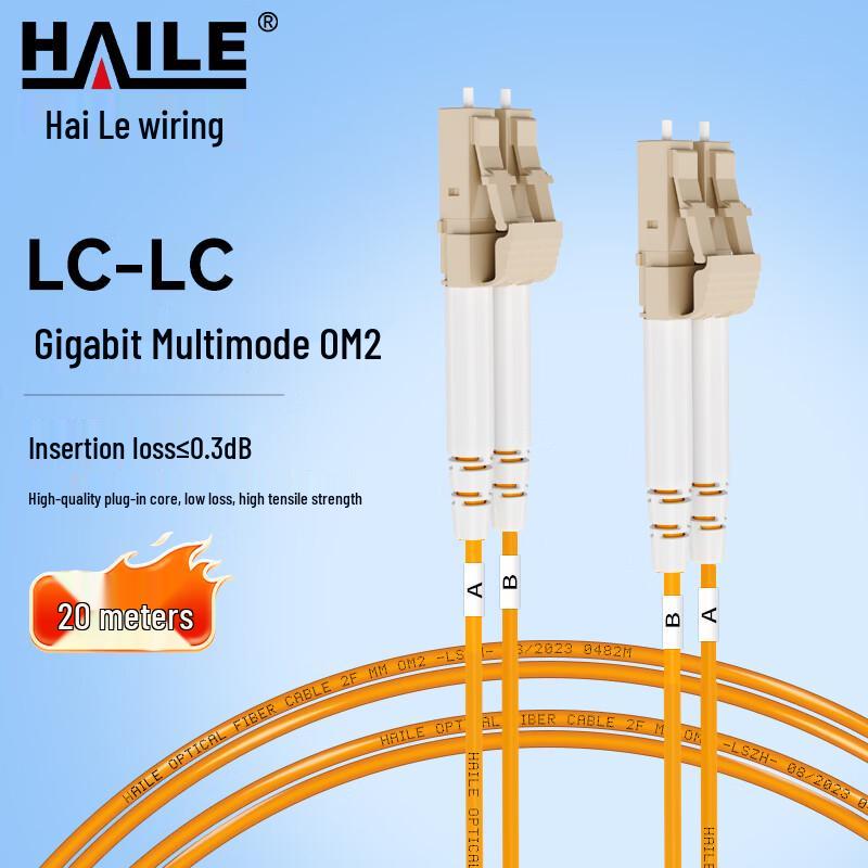 HAILE Gigabit OM2 Dual-Core Multimode Fiber Optic Patch Cable