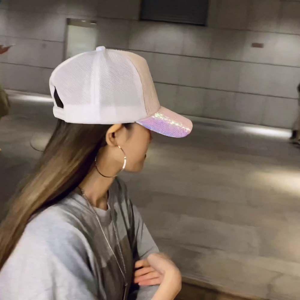 Полая мужская блестящая изогнутая женская бейсболка с полями для спорта на открытом воздухе кепки с блестками корейская шляпа от солнца