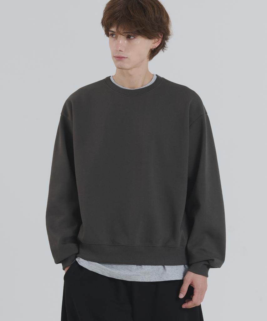 PIANER Hapho Oversized Crop Sweatshirt (Dark Khaki)