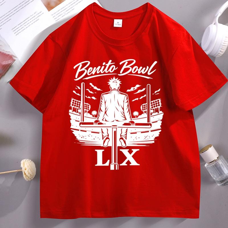 Bad Bunny Benito Bowl LX Stadium T Shirt for Unisex Women Casual Round Neck Tshirt Cotton Short Sleeve Loose Streetwear Clothes