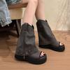 Niche Design Sense Retro Thick-soled Martin Boots Women's Summer New Thin Black Trouser Boots