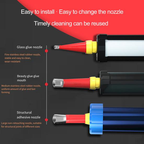 Набор насадок для клея из нержавеющей стали, устойчивый к коррозии, универсальный интегрированный резиновый инструмент-насадка