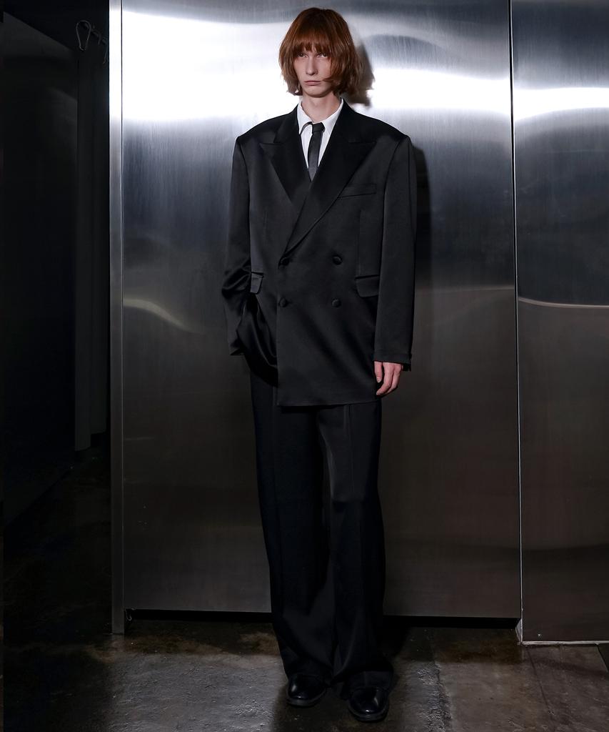 UNTAGE Satin Wide Trousers [Black(Unisex)]_Uth-Fp77